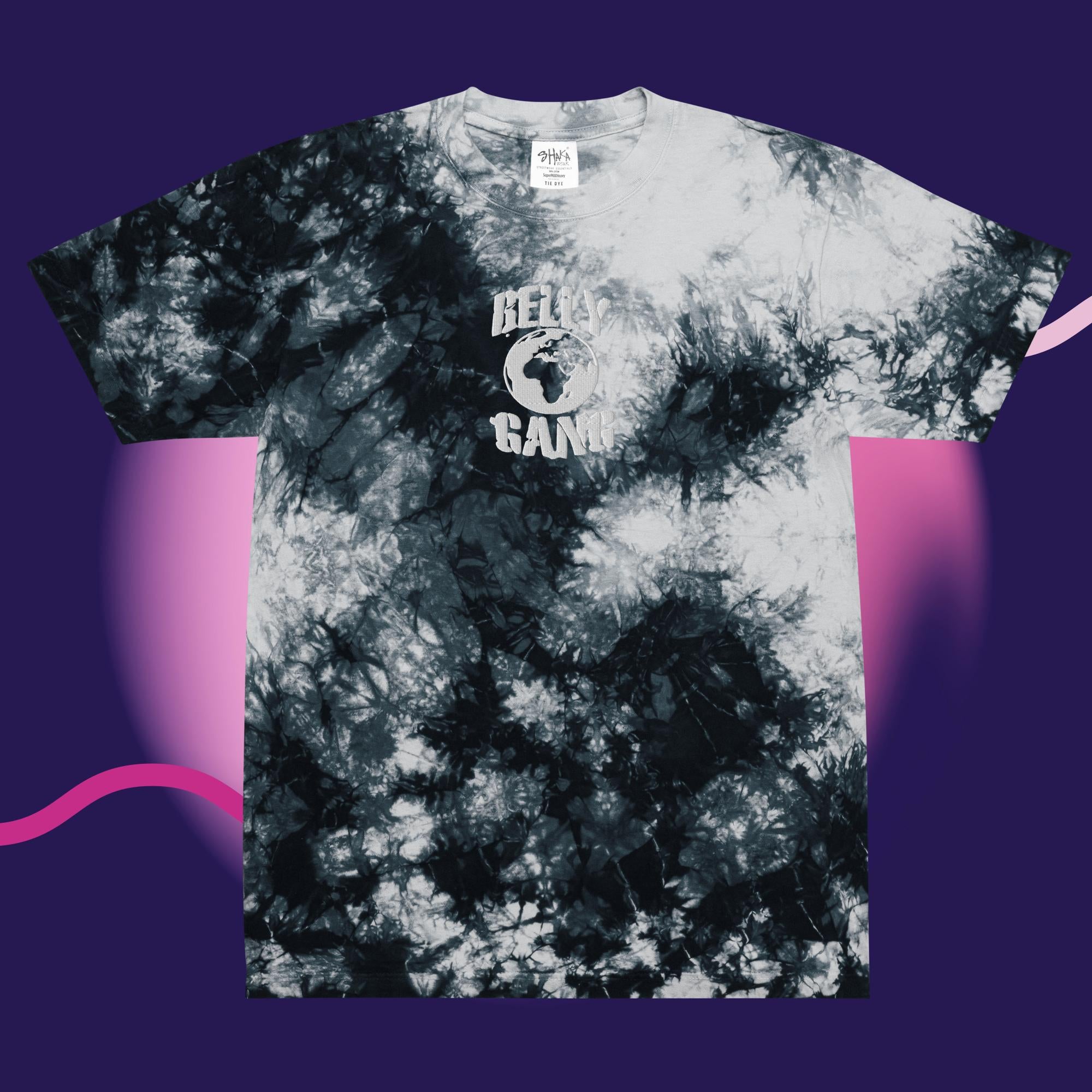 Purple / Black Crystal Wash Tie Dye T-Shirt
